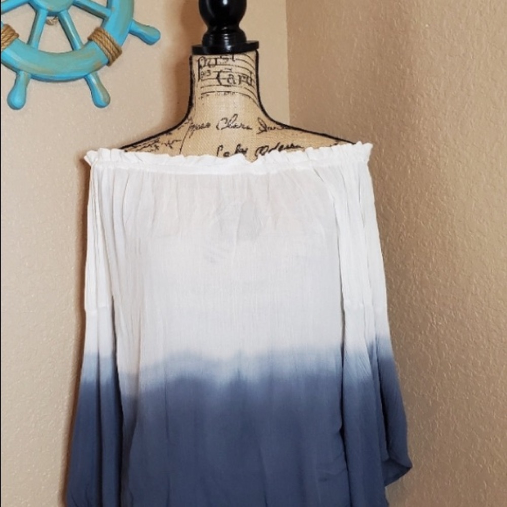 Love notes tie dye off the shoulder top